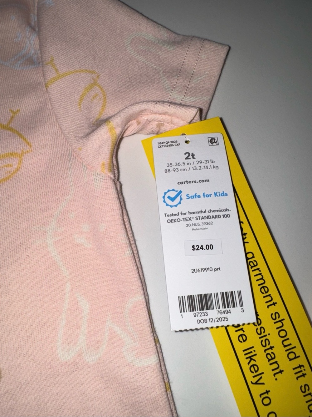 Toddler Girl Bunny Snug Fit Cotton Pajama Set Bunnies & Chicks 2T - Picture 4 of 6
